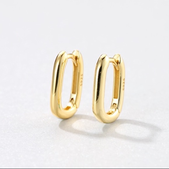 💛18K gold chic O shaped hoop earrings - Picture 7 of 7